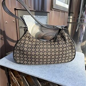 1-Nine West Black and Brown Checkered Shoulder Bag